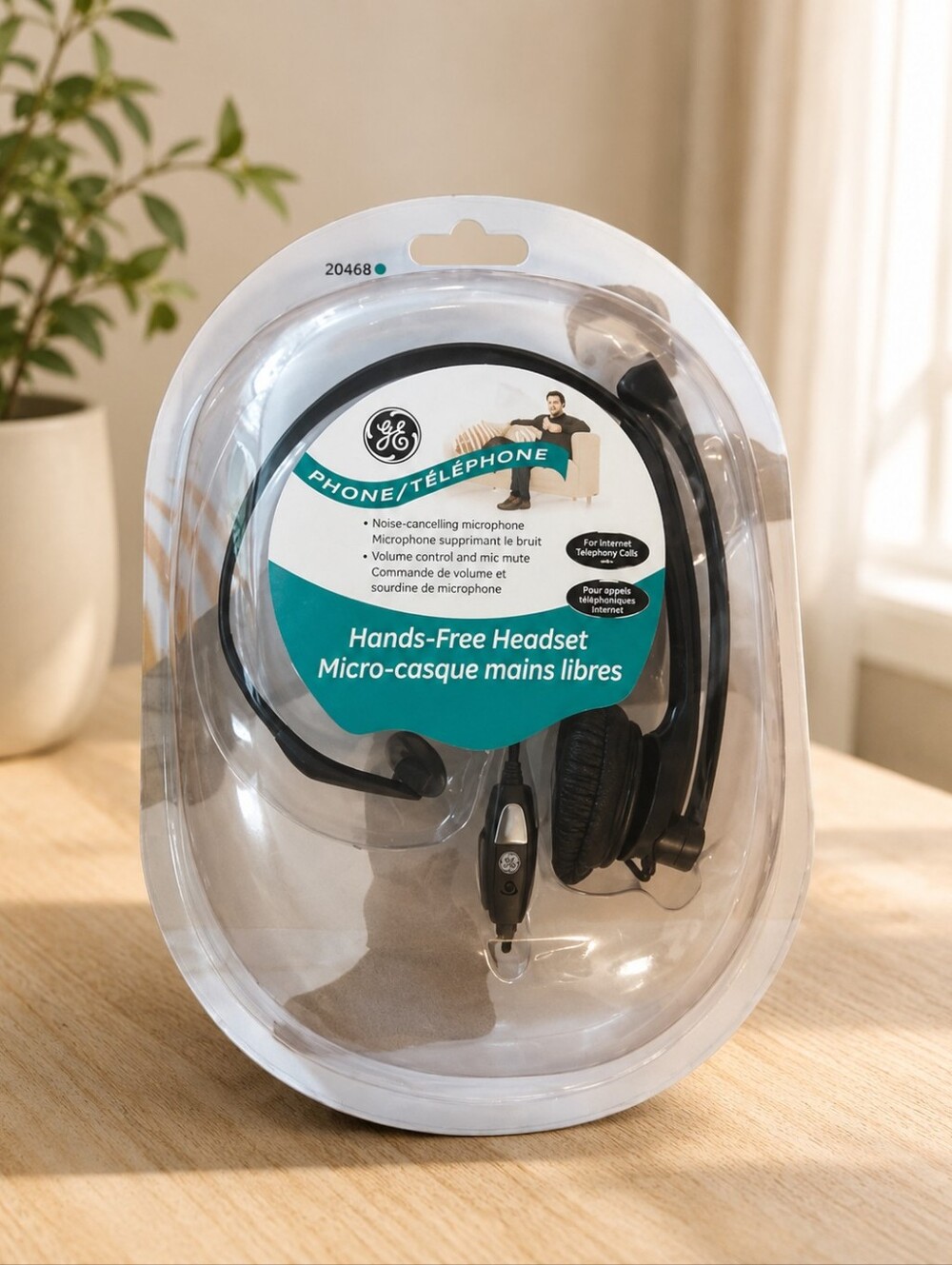 Ohands-free Headset Noise Canceling Microphone Volume Control Mimic Mute.